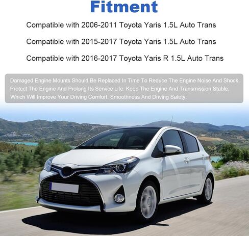 طقم استبدال محرك المحرك وناقل الحركة JDMON 4 قطع لسيارة Toyota Yaris 1.5L 2006-2011 Auto Trans متوافق مع A4237، 1236321080، A62087، 1236421020، A62044، 1237221150، A4254، 1230521220 in Saudi Arabia