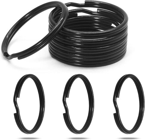 Waziaqoc 50PCS Split Rings, 15mm/0.59 Inch Round Ring Key Chain Rings Small Jump Rings for Hanging Keys DIY Crafts, Black in Kuwait