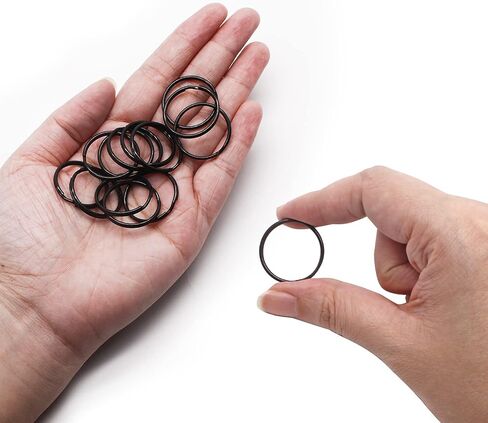 Waziaqoc 50PCS Split Rings, 15mm/0.59 Inch Round Ring Key Chain Rings Small Jump Rings for Hanging Keys DIY Crafts, Black in Kuwait