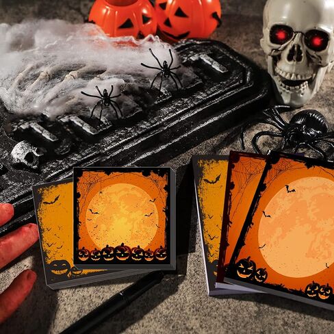 9 Pieces Halloween Sticky Note Halloween Note Pads with Spider Pumpkin Bat 450 Pieces of Self Adhesive Removable Memo Pads, 50 Sheets Each for Halloween School Office Home Students Teacher Presents in Saudi Arabia