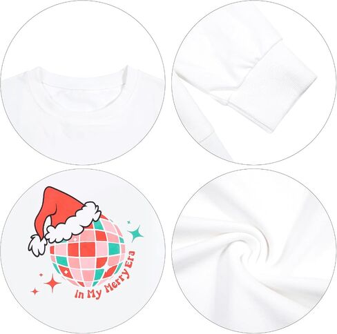 FLOYU Christmas Sweatshirt for Women In My Merry Era Sweatshirts Christmas Vibes Pullover Christmas Crewneck Clothes in Saudi Arabia