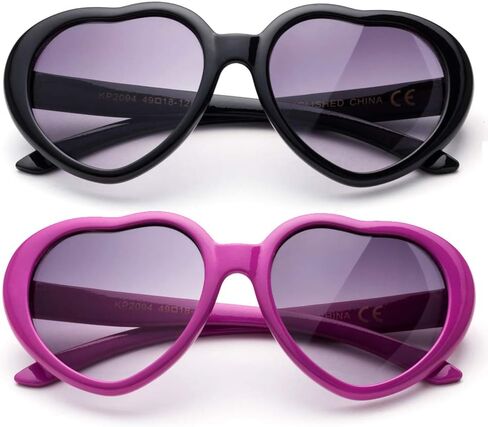 Kids Girls Fashion Heart Shaped Sunglasses Vintage Cute Heart Sunglasses Girls in Saudi Arabia