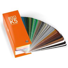 RAL K5 Color Chart, 215 Full Page Color Swatches, Gloss, 8 Languages