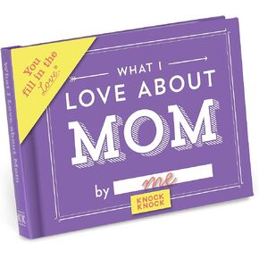 Knock Knock What I Love about Mom Fill in the Love Book Fill-in-the-Blank Gift Journal, 4.5 x 3.25-inches
