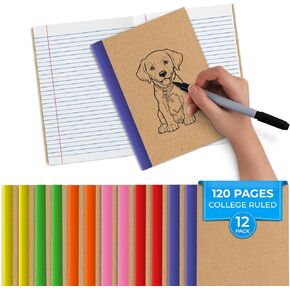 دفاتر ملاحظات مكونة من 5 حزم، 200 صفحة (100 ورقة)، 9-3/4 بوصة × 7-1/2 بوصة، كتاب تركيب من الرخام الأبيض والأسود، غطاء صلب، غلاف مخيط قوي، مستلزمات المدرسة والكلية والمكتب