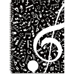 MAXCURY Blank Sheet Music Composition Manuscript Staff Paper Art Music Notebook Black 100 Pages 26x19cm (Black Music) in Saudi Arabia