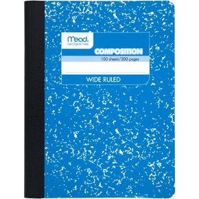 Mead Composition Notebooks, Wide Ruled Paper, 100 Sheets, Comp Book, 5 Pack (72368)