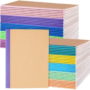 100 Pack A5 Colorful Ruled Lined Mini Notebook Journals Bulk, Soft Cover Kraft Composition Notepad Memo Cuadernos for Girls, Students, Traveler, Note Taking, School Supplies