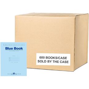 Roaring Spring Exam Blue Books, Case of 600, 11" x 8.5", 4 Sheets/8 Pages, Wide Ruled with Margin, Proudly Made in the USA!