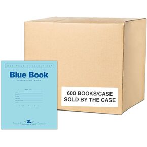 Roaring Spring Exam Blue Books, Case of 600, 8.5" x 7", 8 Sheets/16 Pages, Wide Ruled with Margin, Proudly Made in the USA!