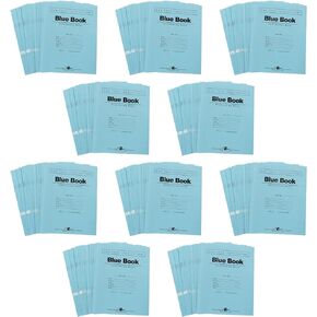 Roaring Spring Exam Blue Books, Case of 500, 8.5" x 7", 12 Sheets/24 Pages, Wide Ruled with Margin, Proudly Made in the USA!