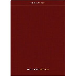 TOPS Docket Gold Graph Pads, 8-1/2" x 11-3/4", 4 x 4 Graph with Narrow Rule Back, Burgundy Cover, 80 Sheets (63752), White