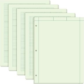 Seajan 5 Pcs Engineering Computation Pad Engineer Pad 8.5 x 11 Inches Engineering Notebook Graph Paper Notebook, 5 Squares Per Inch Evidence Engineering Pad, 100 Sheets/Pack (Green)