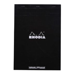 Rhodia Head Stapled Pad, No18 A4, Dot - Black ("8 1/4"" x 11 3/4""") (18559C)