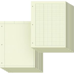 10 وسادات دفتر ورق هندسي، دفتر هندسي، دفتر ورق رسم بياني، 8.5 × 11 بوصة، 5 مربعات في البوصة، 100 ورقة لكل وسادة، ورق شبكي 3 فتحات مثقوبة in Kuwait