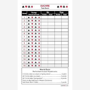Euchre Score Pads (3 Pads, 50 Sheets Each) Enjoy The Original. Made in The USA.
