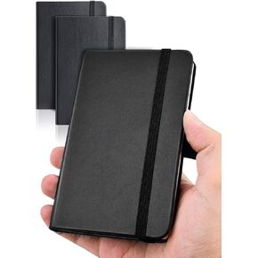 AISBUGUR Pocket Notebook, Small Notebook, 2-Pack Total 320 Pages,3.7" x 5.7" Pocket Notebook (2 Pack, Black1)