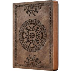 CAGIE Lined Journal for Men Soft Cover Notebook Leather Journals for Writing, 180 Lay Flat Vintage Mens Journal Personal Diary, 5.7'' X 8.3'', Black