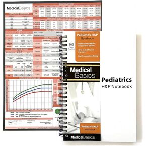 Pediatrics H&P Notebook Medical History and Physical notebook, 100 medical templates with perforations