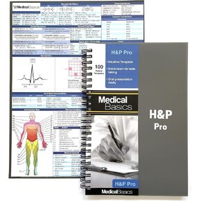 H&P Pro Notebook (Extra Space for Note-taking) – Medical History and Physical Notebook for medical students, residents, nurse practitioner NP, and physician assistants PA