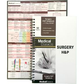 Surgery H&P Notebook with 4 Day SOAP - Medical History and Physical Notebook, 50 Medical templates with Perforations