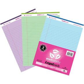 ROARING SPRING Enviroshades Recycled Pink Legal Pads, Case of 36, 50 Sheets, 8.5" x 11" 50 sheets of Legal Ruled 15# Recycled Pink Paper Per Pad, Proudly made in USA!, Micro-Perforated