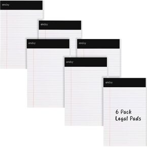 Jr. Legal pad, Small Note Pads Legal Ruled Writing Pad. Perforated Edge. 5" X 8" Canary Yellow, Universal, 50 sheets per Pad (Pack of 12)