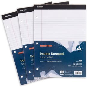 Mintra Office Legal Pads - ((BASIC CANARY 6pk, 8.5in x 11in, NARROW RULED)) - 50 Sheets per Notepad, Micro perforated, Yellow Writing Pad, Notebook Paper for School, College, Office, Business