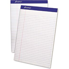 Ampad 5 x 8 Legal Pads, 12 Pack, Narrow Ruled, White Paper, 50 Sheets Per Writing Pad, American Pad & Paper, Made in USA (20-364)