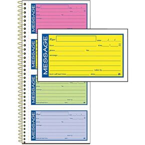 Adams® High Impact Phone Message Book, 2-Part Carbonless, 5-1/4" x 11", 200 Sets per Book (SC1153RB)