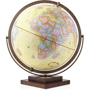 Waypoint Geographic Revolution Globe, 12" Diameter Desktop World Globe, Gyromatic Full-Swing Movement, Decorative Globe For Home or Office Decor, Antique