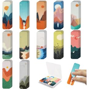 48 Pieces Unique Sensory Stickers for Anxiety Relief Items - Sensory Strips with Storage Box - 2 Textured Surface Fidget Strips for Office & Classroom Desk - Relieve Adult & Teen Stress