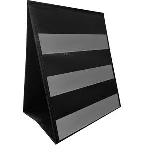 9" Wide x 11" Tall Tabletop Pocket Chart, Black - Double Sided with 5 Straps Each - Ultra-Durable Pocket Chart Stand for Classroom - Easy to Use, Reusable & Foldable Tabletop Chart Stand