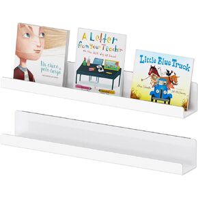 Carmanon Magnetic Book Shelf for Whiteboard, Reusable Acrylic Book Display Shelf with Strong Adsorption Capacity, Magnetic Book Holder for Classroom Refrigerator Office Teacher Kids, Clear