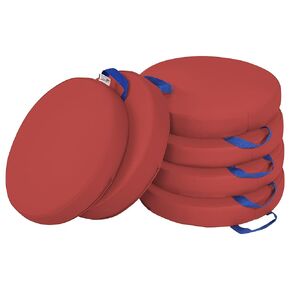 ECR4Kids SoftZone Floor Cushions, Round, Flexible Seating, Yellow, 6-Piece