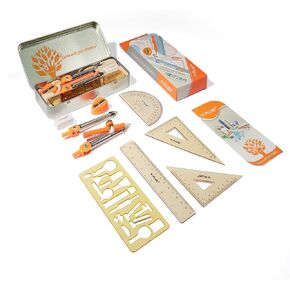 Geometry Set for Students, Math Protractor Compass with Rulers, Box of Protactor Kit for Class Supplies and School, Christmas Stocking Stuffers for Kids Toddler 12 Pcs