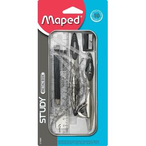Maped Study Geometry 10 Piece Set in Tin Box (019409TA)