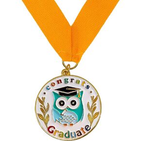 GraduationMall Congrats Kids Graduation Medal with Neck Ribbon,Kindergarten & Preschool Graduation Award Medallion,Party Decoration