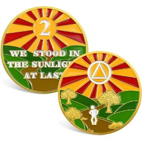 CHURYUML 3 Year Sobriety Coin Sunlight of The Spirit Sobriety Chip Three Year Sober Affirmation Token AA Chips and Medallions Sobriety Gifts for Women Men Alcoholics Anonymous Gifts