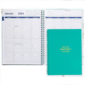 Cheneyboo 2024 Calendar Planner: January 2024-June 2025 Calendar Book 2024-2025, 7.6"x10.2" Larger Size Planner with Double Inner Pocket, 18 Month Calendar Planner, Green
