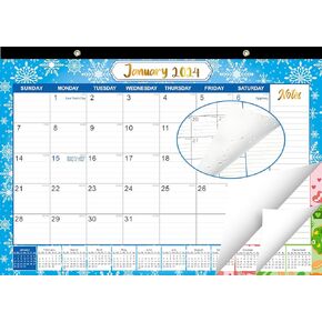 Desk Calendar 2025-2026 - Large 18-Month Desk/Wall Calendar, Jan 2025 - June 2026, 17" x 11.5", Thick Paper, Large Ruled Blocks, Monthly Calendar 2025 for Easy Organizing