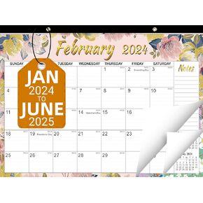 تقويم مكتب 2024-2025 - 18 شهرًا يناير 2024 - يونيو 2025، كبير 17 بوصة × 11.5 بوصة تقويم مكتب/جدار شهري 2024، ورق سميك، كتل كبيرة مسطرة، غطاء بلاستيكي شفاف لمكتب المدرسة المنزلية in Kuwait