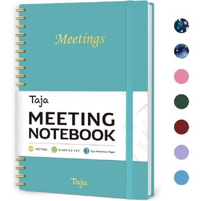 Meeting Notebook For Work Organization - Work Planner Notebook With Action Items, Agenda Planner For Note Taking, 160Pages (6.9" X 9.9") Project Planner For Men & Women - Pink