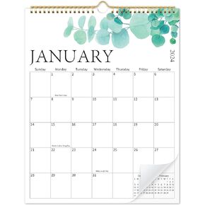 2024 Wall Calendar Aesthetic Greenery,18 Months Calendar Jan 2024-Dec 2025,Large Monthly Wall Planner with Thick Paper for Home Office Organizing