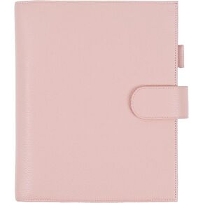 Moterm Leather Cover for Half Letter/Junior Discbound Planner, with Back Pocket (Pebbled-Black)