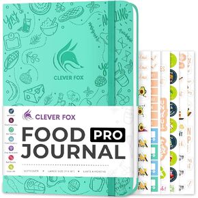 Clever Fox Food Journal Pro – Diet & Wellness Planner for Women & Men – Weight Loss Diary with Calorie Tracker – Food Log for Tracking Meals, Exercise & Weightloss - Undated, 7" x 10" Mystic Blue