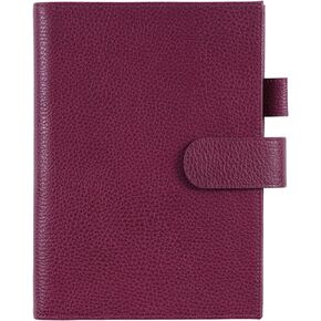 Moterm Leather Cover for A5 Notebooks - Fits Hobonichi Cousin, Stalogy and Midori MD Planners, with Pen Loop, Card Slots and Back Pocket (Pebbled-Olive)