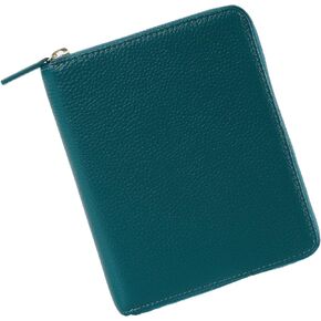Moterm Zippered Leather Cover for A6-Notebooks - Fits Hobonichi, Stalogy and Midori MD Planners (Pebbled-Black)