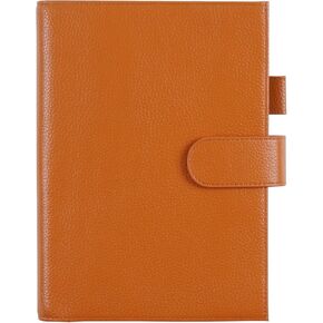 Moterm Leather Cover for A5 Notebooks - Fits Hobonichi Cousin, Stalogy and Midori MD Planners, with Pen Loop, Card Slots and Back Pocket (Pebbled-Olive)