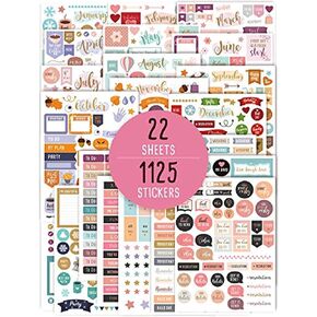 Aesthetic Monthly Planner Stickers - 1100+ Beautiful Design Accessories Enhance and Simplify Your Planner, Journal and Calendar